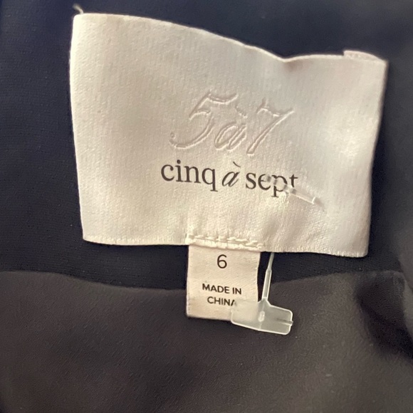 Cinq à Sept Black Floral Embroidered Cold Shoulder Mini Dress Size 6 - Picture 13 of 13